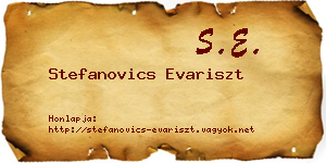 Stefanovics Evariszt névjegykártya